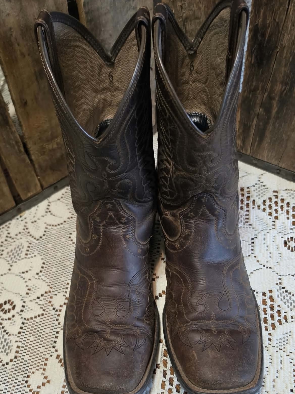 Ariat Kids Brown Leather Western Cowboy Boots